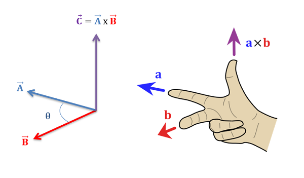 Right hand rule and the cross product